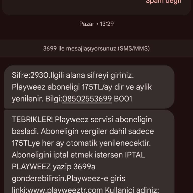 Playweez İzinsiz Abonelik Ve Haksız İşlem Tehdidi
