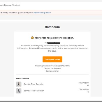 Bambu Fiber Pantolonlarım Kargoda Kayboldu