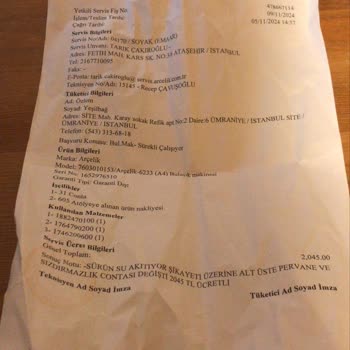 Arçelik Servisinden Çözüm Bulunamayan Bulaşık Makinesi Sorunu