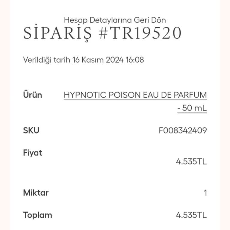 Dior Siparişim Hâlâ Gönderilmedi