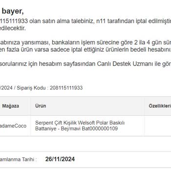 Yanlış Entegrasyon Nedeniyle İptal Edilen Sipariş Ve Yetersiz Destek