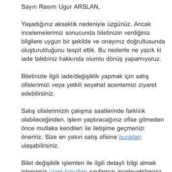 İade Sürecinde Yaşanan Aksaklık Ve Mağduriyet