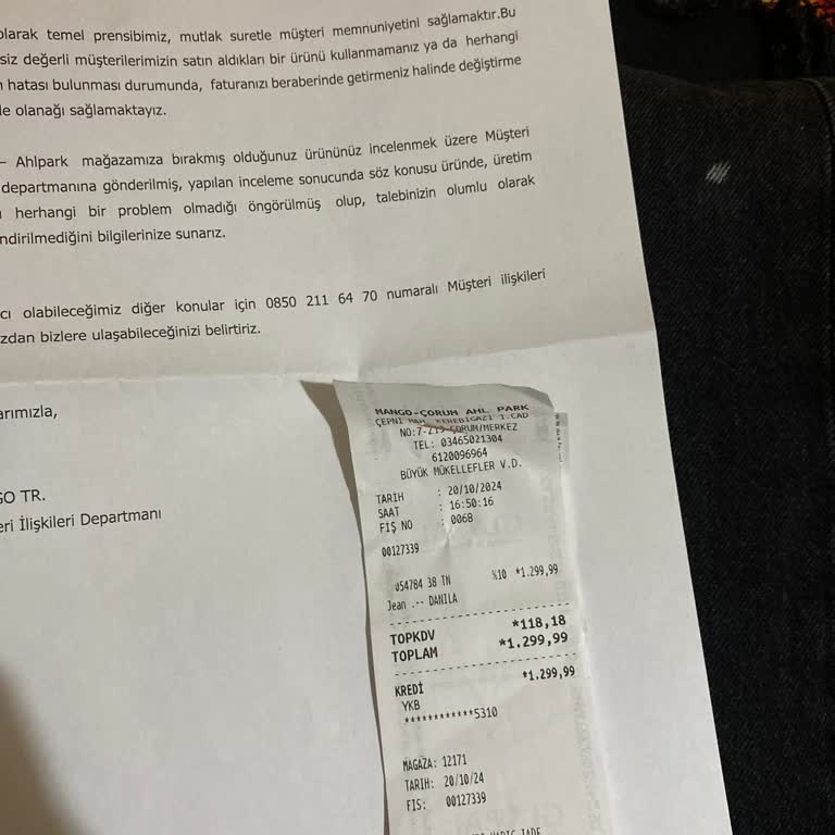 İlk Kullanımda Leke Çıkan Pantolon Ve Yetersiz Müşteri Hizmeti