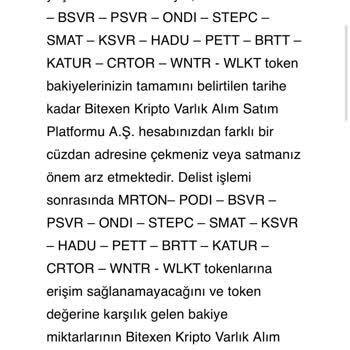 Bitexen Ve Brtt Coin Mağduriyeti