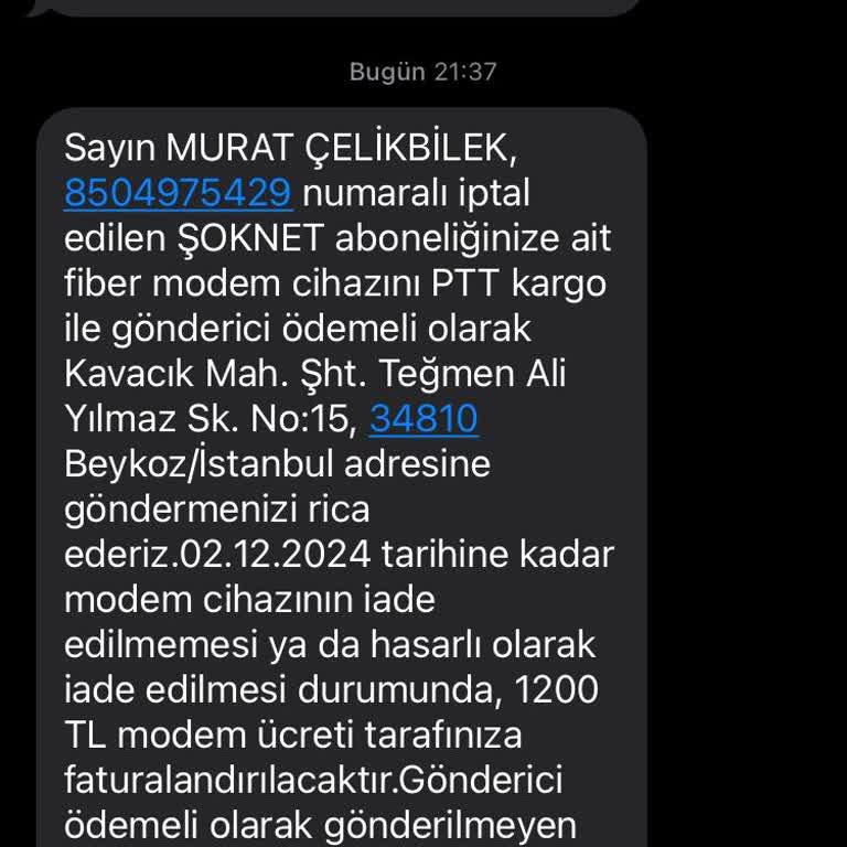 Şok Net'ten Beklenmedik Fatura Artışı Ve Haksız Talepler