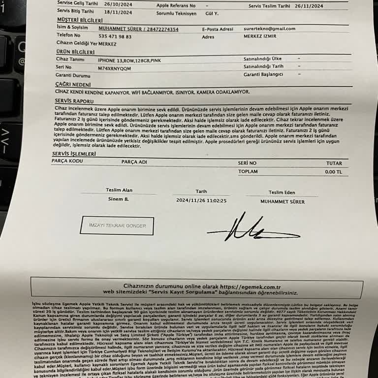 Yetkisiz Değişim Sorunu Ve Yetersiz Servis Deneyimi