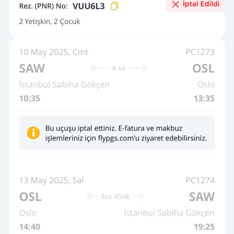 Pegasus Bilet İptali Mağduriyeti: İade Talebim Reddedildi