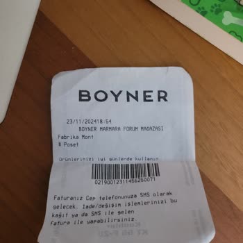 Boyner'den Aldığım Montta Üretim Hatası
