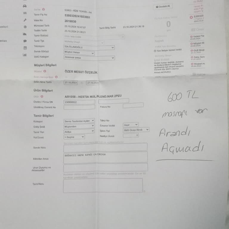 Arzum Blender Garanti Kapsamı Sorunu Ve Müşteri Mağduriyeti