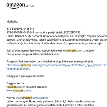 Amazon'un Kendi Satışında İade Sorunu Ve Müşteri Suçlaması