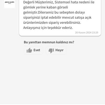 Yanlış Ürün Gönderimi: Beklenen Kaban Yerine Gömlek
