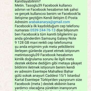 Facebook Hesabına Erişim Sorunu Ve Kimlik Doğrulama Problemi