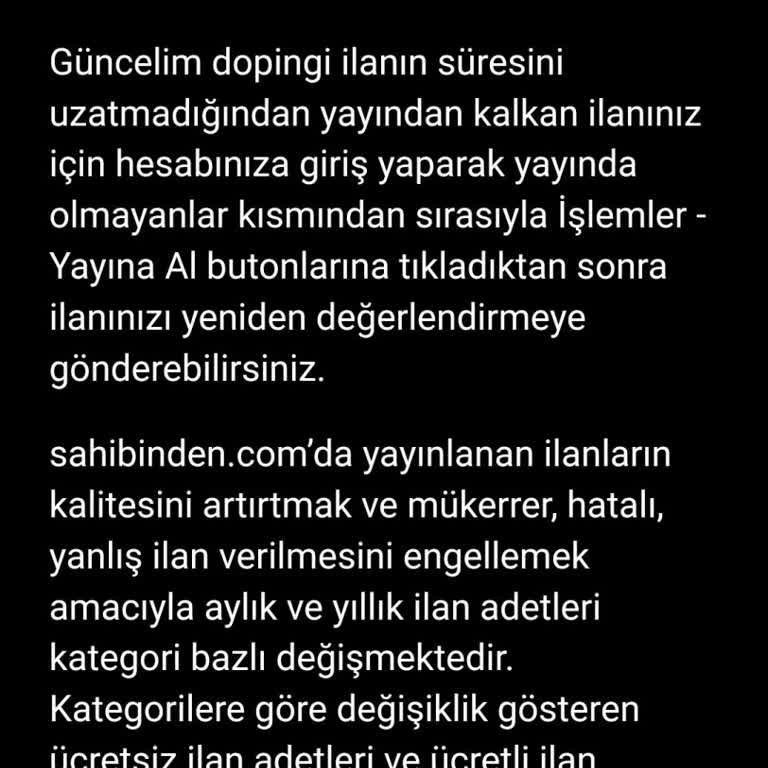 Sahibinden İlan Süresi Uzatma Sorunu Ve İade Talebi