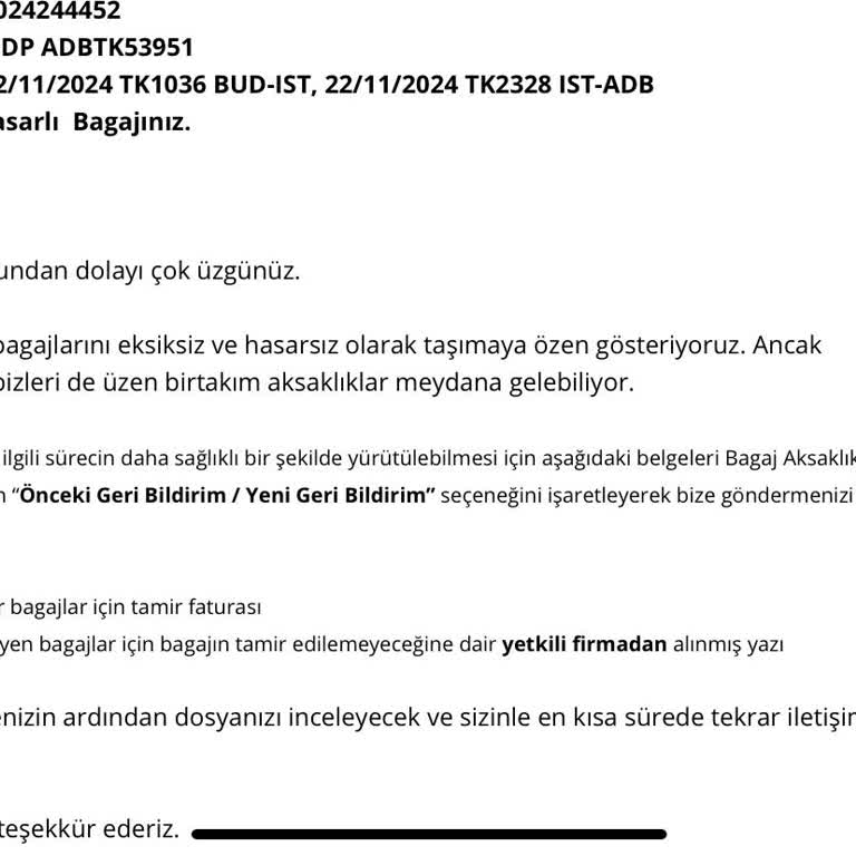 THY İle Bavul Hasarı Ve İlgisiz Müşteri Hizmetleri