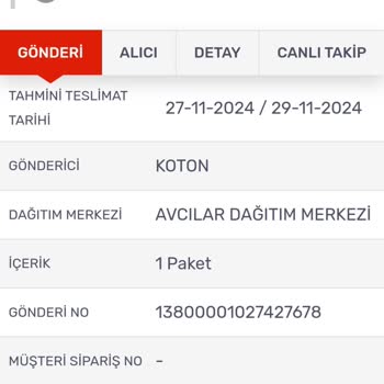 Koton Kargo Teslimatında Sorun!