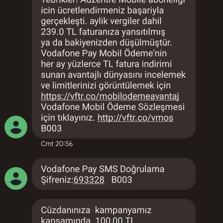 Beklenmedik Mobil Ödeme Ücreti