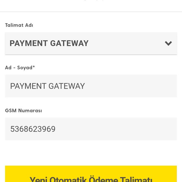 Otomatik Ödeme Talimatı Sorunu