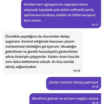 Teslim Edilmeyen Sipariş Ve İletişim Sorunu