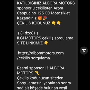 Çekilişle Kazanılan Motor İçin Kargo Ücreti Talebi
