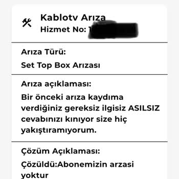 Kablo TV: Asılsız Arıza İthamı Ve Haksız Servis Ücreti