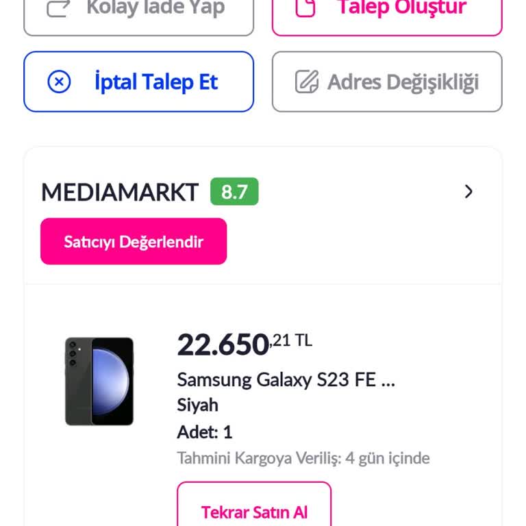 Siparişin Gecikmesi Ve Yanlış Bilgilendirme