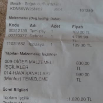 Bosch Buzdolabı Servis Hatası Ve Yüksek Ücret Talebi