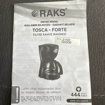 Raks Filtre Kahve Makinesi Su Isıtmıyor