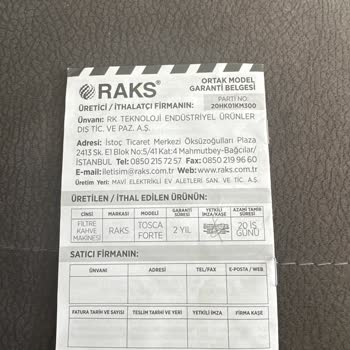 Raks Filtre Kahve Makinesi Su Isıtmıyor