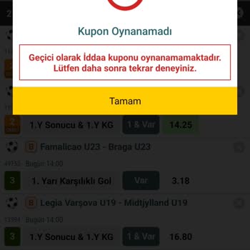 Kupon Oynanamıyor: Maçlar Başlamadan Sorunu Çözün