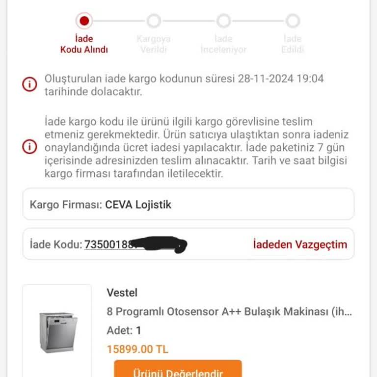 Yanlış Gelen Ürün Ve İade Sorunu