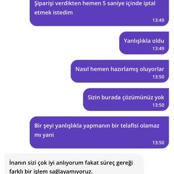Sipariş İptalinde Müşteri Hizmetleri Sorunu