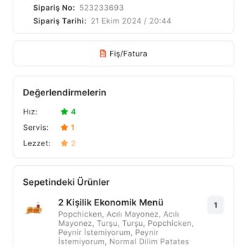 Popeyes Antalya Şubesinde Sürekli Sipariş Hataları