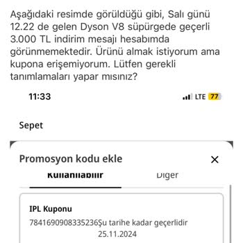 Kupon Hatası Ve Müşteri Hizmetleri Yanıltıcı Bilgi Veriyor