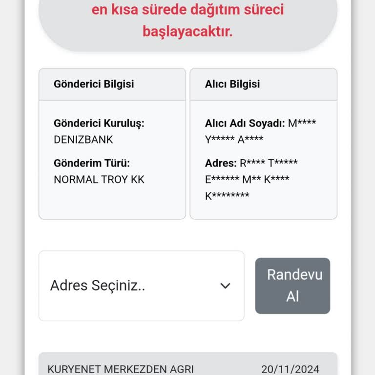 Kuryenet'in Geciken Kredi Kartı Teslimatı