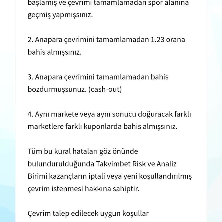 Promosyon Ve Bahis Kısıtlamaları Hakkında Şikayet