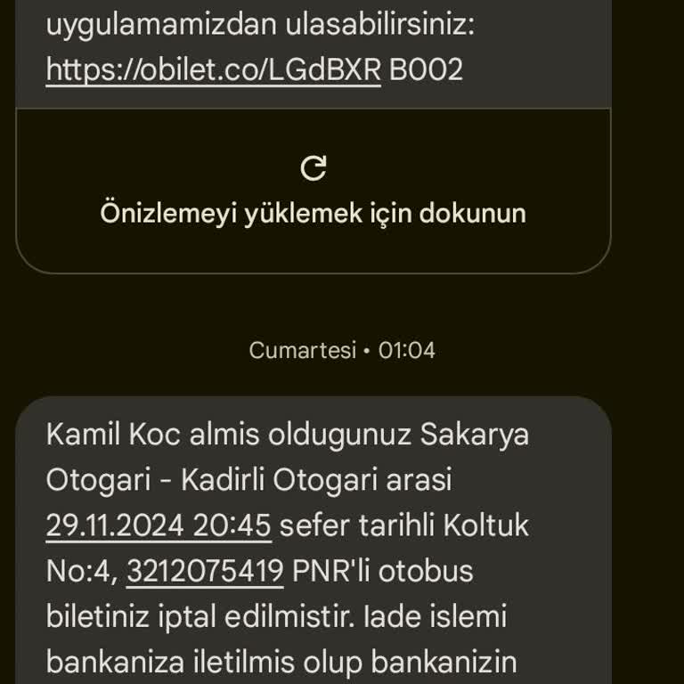 İptal Edilen Biletin Para İadesi Gecikmesi
