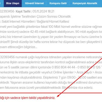 İnternet Bağlantı Sorunu Ve Ek Ücret Talebi Mağduriyeti