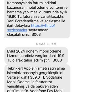 İzinsiz Faturalandırılan Apple Hizmeti