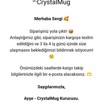 Crystalmug Siparişim Teslim Edilmedi!