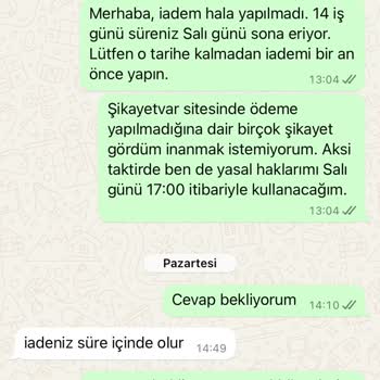 Para İadesinde Gecikme Ve İlgisizlik