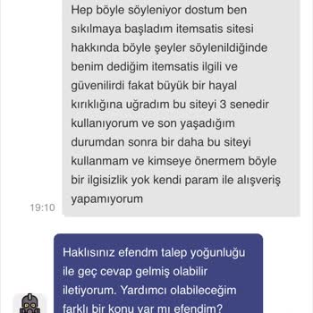 Itemsatis Platformunda Satıcı Destek Sorunu