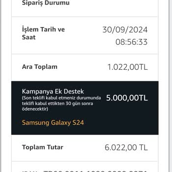 Amazon'dan Alınan Telefon İçin Söz Verilen Nakit Desteği Alamama Sorunu