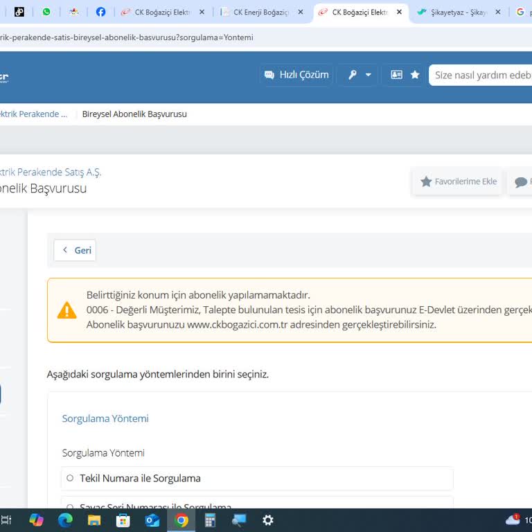 e-Devlet | Turkiye.gov.tr Üzerinden Abonelik Başvurusu Yapılamıyor