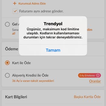Trendyol'da İndirim Kodu Sorunu