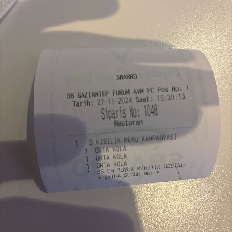 Sbarro'da Ketçap Mayonez Bile Ücretli!