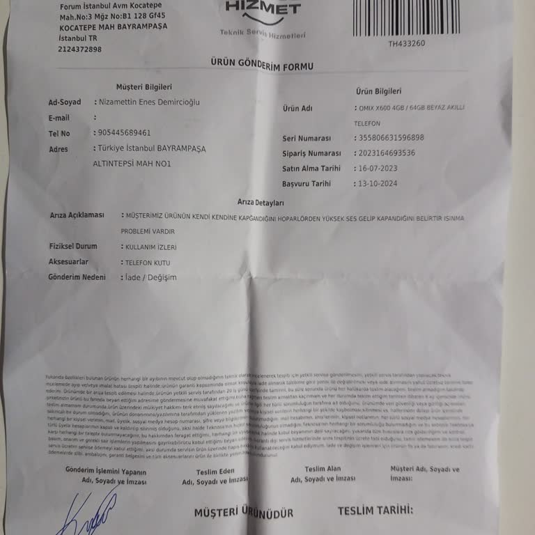 Teknosa'dan Alınan Telefonun Kronik Sorunları Ve İade Süreci Mağduriyeti