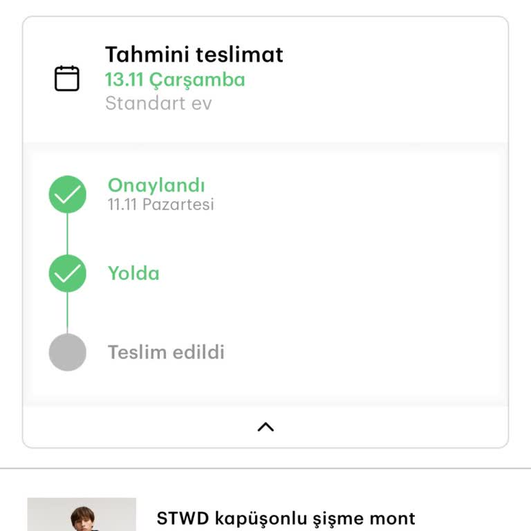 Sipariş Verilen Mont Hala Ulaşmadı