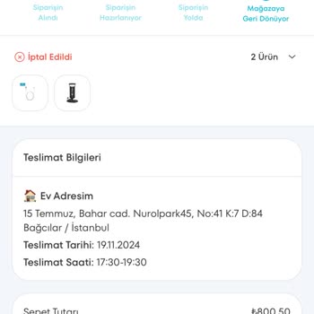 Teslim Edilmeyen Sipariş Ve Geciken İade