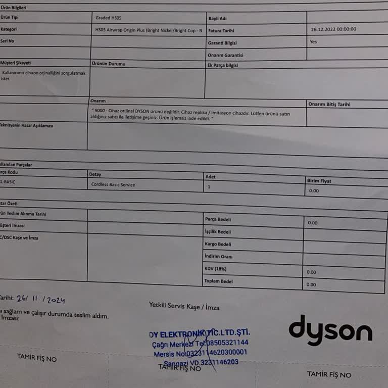 Epttavm Üzerinden Satın Alınan Sahte Dyson Ürünü Mağduriyeti