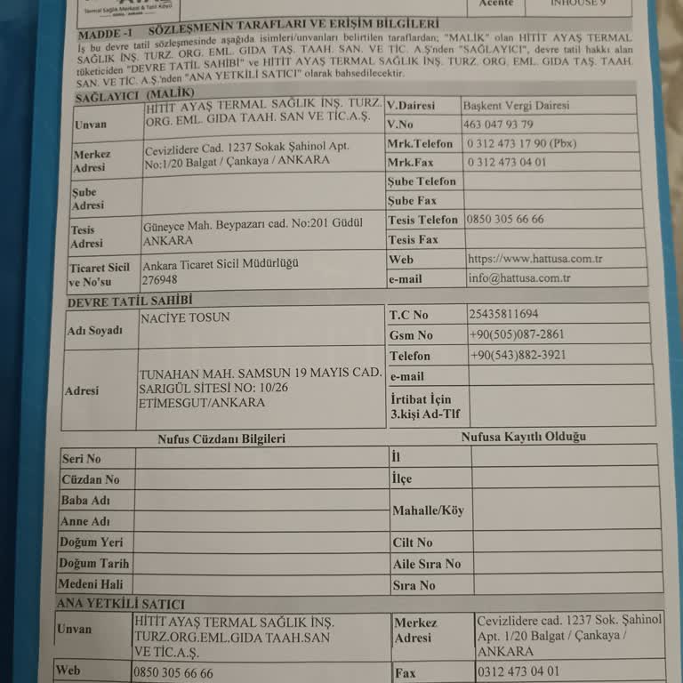 Hattuşa Thermal Otel'de Sözleşme İptali Sorunu